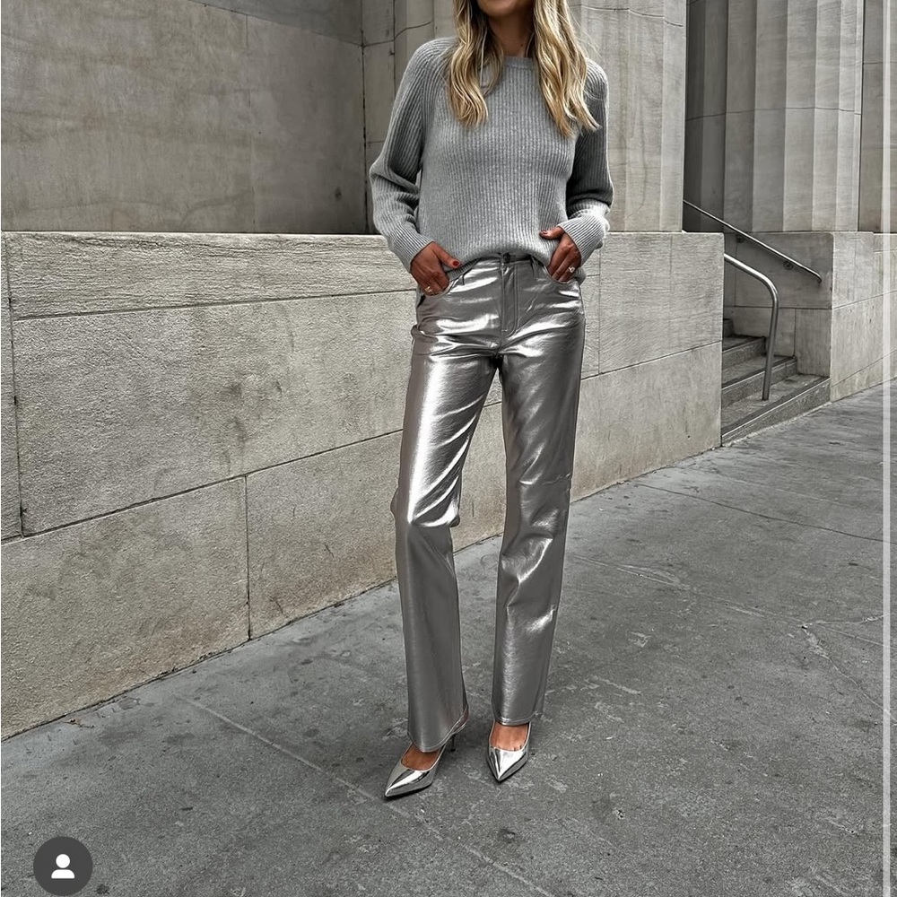 Silver Metallic jeans